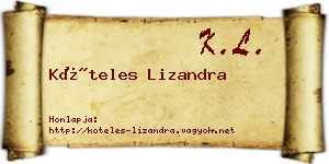Köteles Lizandra névjegykártya